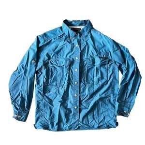Vibrant Blue Long Sleeve Shirt with Pockets